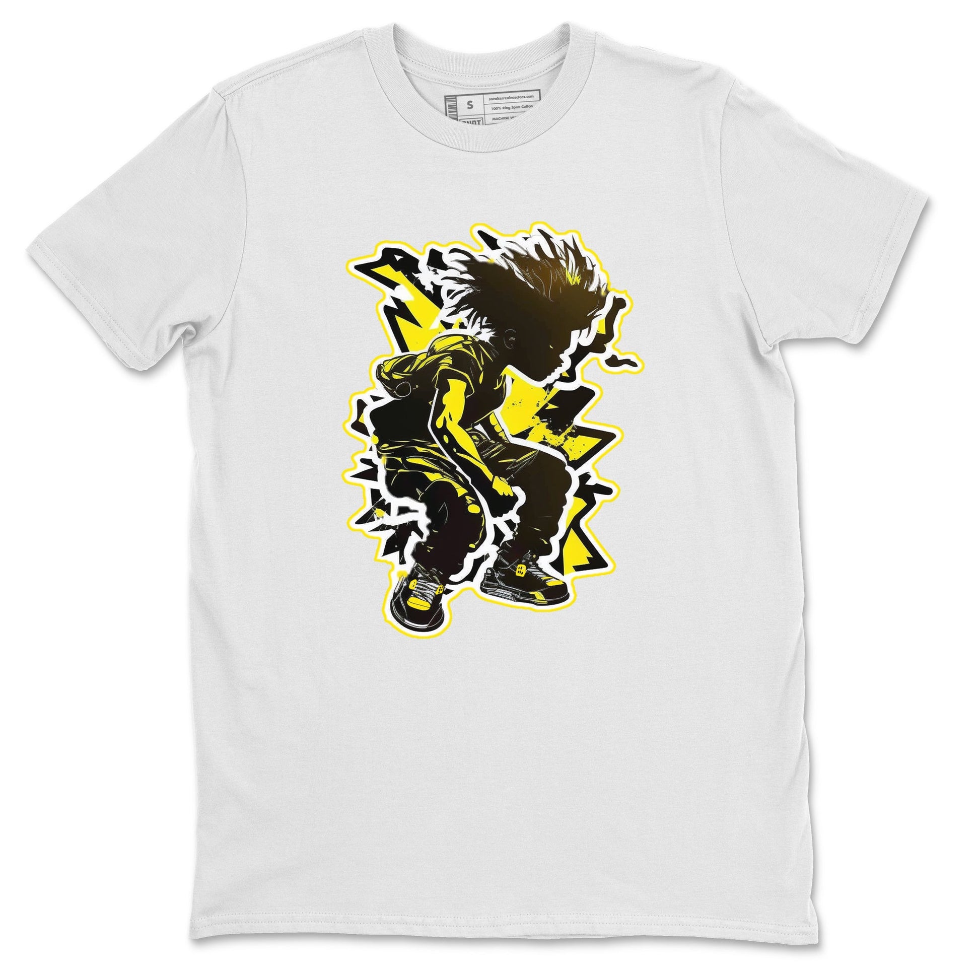 Air Jordan 4 Thunder Sneaker Match Tees Thunder boy Sneaker Tees Yellow AJ4 Thunder Sneaker Release Tees Unisex Shirts White 2