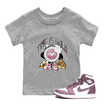 Air Jordan 1 Mauve shirt to match jordans Time Is Gold sneaker tees AJ1Mauve SNRT Sneaker Release Tees Baby Toddler Heather Grey 1 T-Shirt