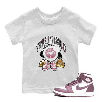 Air Jordan 1 Mauve shirt to match jordans Time Is Gold sneaker tees AJ1Mauve SNRT Sneaker Release Tees Baby Toddler White 1 T-Shirt