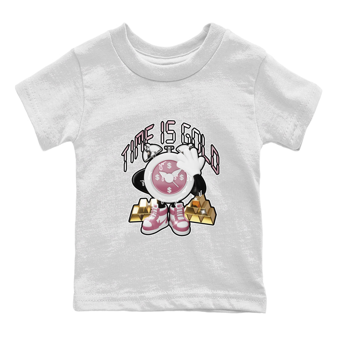 Air Jordan 1 Mauve shirt to match jordans Time Is Gold sneaker tees AJ1Mauve SNRT Sneaker Release Tees Baby Toddler White 2 T-Shirt