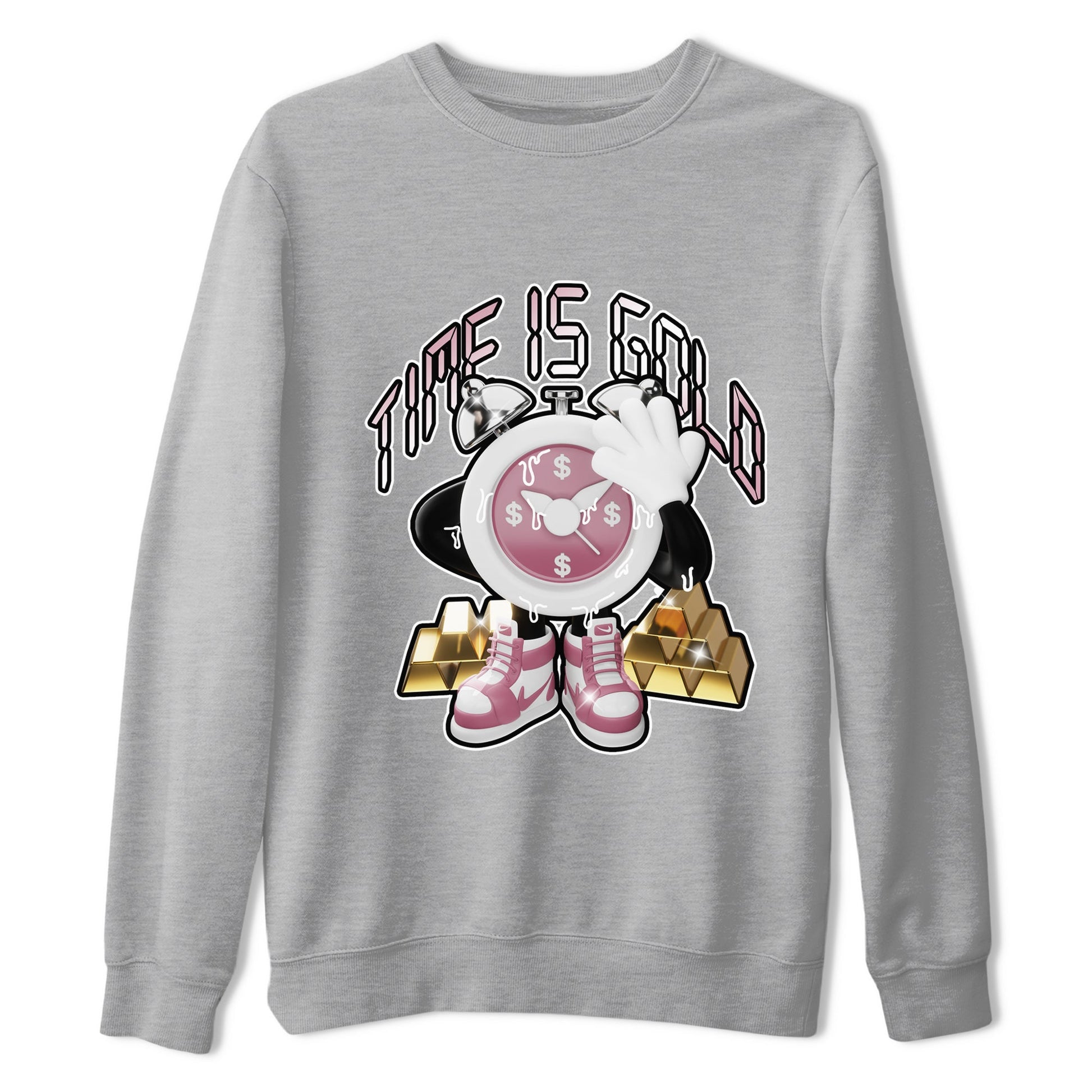 Air Jordan 1 Mauve shirt to match jordans Time Is Gold sneaker tees AJ1Mauve SNRT Sneaker Release Tees Unisex Heather Grey 2 T-Shirt