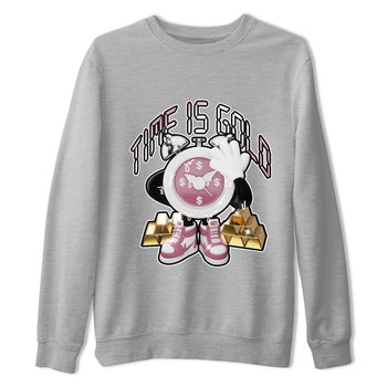 Air Jordan 1 Mauve shirt to match jordans Time Is Gold sneaker tees AJ1Mauve SNRT Sneaker Release Tees Unisex Heather Grey 2 T-Shirt