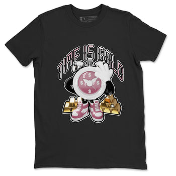 Air Jordan 1 Mauve shirt to match jordans Time Is Gold sneaker tees AJ1Mauve SNRT Sneaker Release Tees Unisex Black 2 T-Shirt