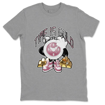 Air Jordan 1 Mauve shirt to match jordans Time Is Gold sneaker tees AJ1Mauve SNRT Sneaker Release Tees Unisex Heather Grey 2 T-Shirt