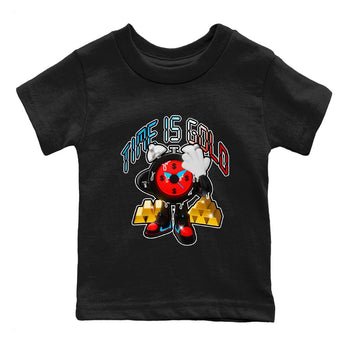 Air Jordan 1 UNC to Chicago shirt to match jordans Time Is Gold sneaker tees AJ1 UNC to Chicago SNRT Sneaker Release Tees Baby Toddler Black 2 T-Shirt
