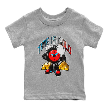 Air Jordan 1 UNC to Chicago shirt to match jordans Time Is Gold sneaker tees AJ1 UNC to Chicago SNRT Sneaker Release Tees Baby Toddler Heather Grey 2 T-Shirt