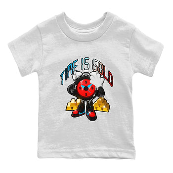 Air Jordan 1 UNC to Chicago shirt to match jordans Time Is Gold sneaker tees AJ1 UNC to Chicago SNRT Sneaker Release Tees Baby Toddler White 2 T-Shirt