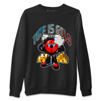 Air Jordan 1 UNC to Chicago shirt to match jordans Time Is Gold sneaker tees AJ1 UNC to Chicago SNRT Sneaker Release Tees Unisex Black 2 T-Shirt