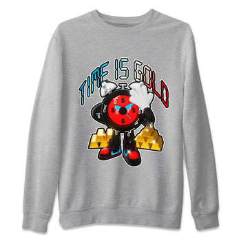 Air Jordan 1 UNC to Chicago shirt to match jordans Time Is Gold sneaker tees AJ1 UNC to Chicago SNRT Sneaker Release Tees Unisex Heather Grey 2 T-Shirt