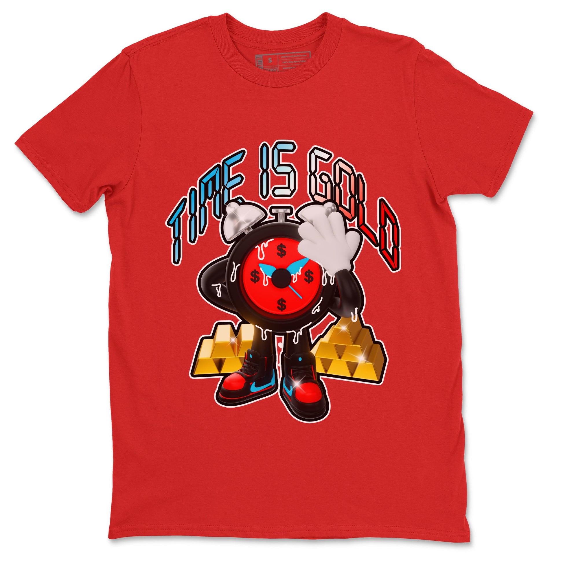 Air Jordan 1 UNC to Chicago shirt to match jordans Time Is Gold sneaker tees AJ1 UNC to Chicago SNRT Sneaker Release Tees Unisex Red 2 T-Shirt