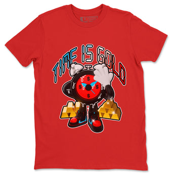 Air Jordan 1 UNC to Chicago shirt to match jordans Time Is Gold sneaker tees AJ1 UNC to Chicago SNRT Sneaker Release Tees Unisex Red 2 T-Shirt