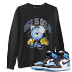 Air Jordan 1 UNC Toe shirt to match jordans Time Is Gold sneaker tees AJ1 UNC Toe SNRT Sneaker Release Tees Unisex Black 1 T-Shirt