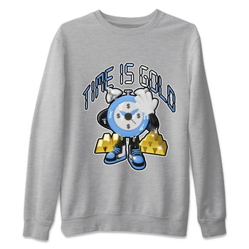 Air Jordan 1 UNC Toe shirt to match jordans Time Is Gold sneaker tees AJ1 UNC Toe SNRT Sneaker Release Tees Unisex Heather Grey 2 T-Shirt