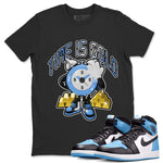Air Jordan 1 UNC Toe shirt to match jordans Time Is Gold sneaker tees AJ1 UNC Toe SNRT Sneaker Release Tees Unisex Black 1 T-Shirt