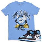 Air Jordan 1 UNC Toe shirt to match jordans Time Is Gold sneaker tees AJ1 UNC Toe SNRT Sneaker Release Tees Unisex Carolina Blue 1 T-Shirt