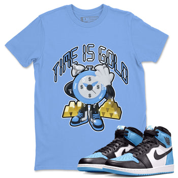 Air Jordan 1 UNC Toe shirt to match jordans Time Is Gold sneaker tees AJ1 UNC Toe SNRT Sneaker Release Tees Unisex Carolina Blue 1 T-Shirt