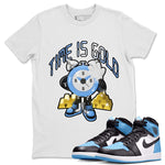 Air Jordan 1 UNC Toe shirt to match jordans Time Is Gold sneaker tees AJ1 UNC Toe SNRT Sneaker Release Tees Unisex White 1 T-Shirt