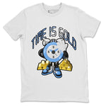 Air Jordan 1 UNC Toe shirt to match jordans Time Is Gold sneaker tees AJ1 UNC Toe SNRT Sneaker Release Tees Unisex White 2 T-Shirt