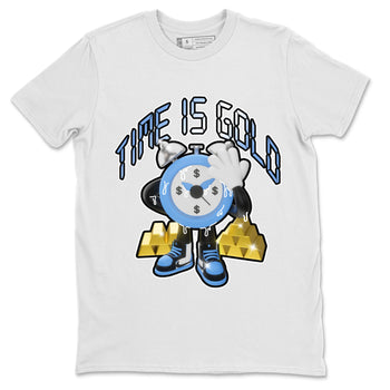 Air Jordan 1 UNC Toe shirt to match jordans Time Is Gold sneaker tees AJ1 UNC Toe SNRT Sneaker Release Tees Unisex White 2 T-Shirt