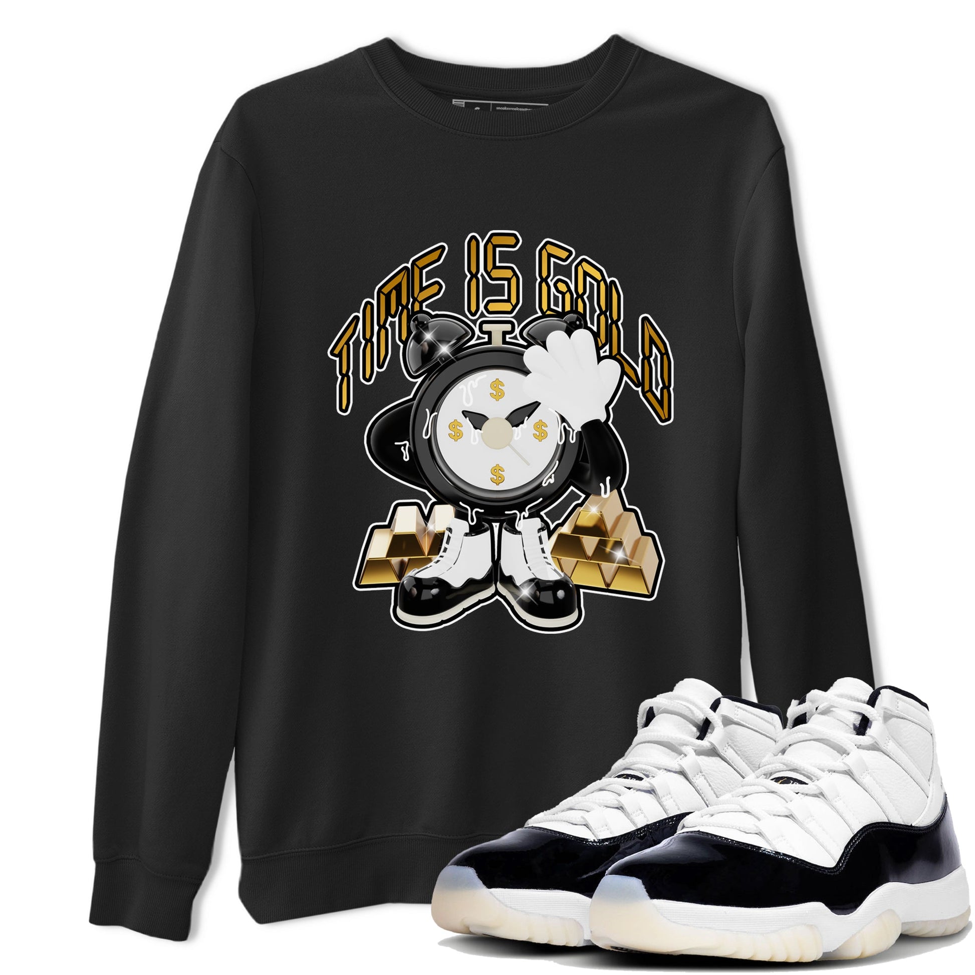 Air Jordan 11 Gratitude shirt to match jordans Time Is Gold sneaker tees AJ11 Gratitude SNRT Sneaker Release Tees Unisex Black 1 T-Shirt
