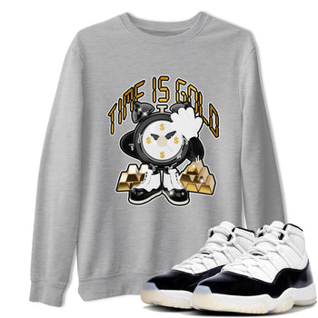 Air Jordan 11 Gratitude shirt to match jordans Time Is Gold sneaker tees AJ11 Gratitude SNRT Sneaker Release Tees Unisex Heather Grey 1 T-Shirt