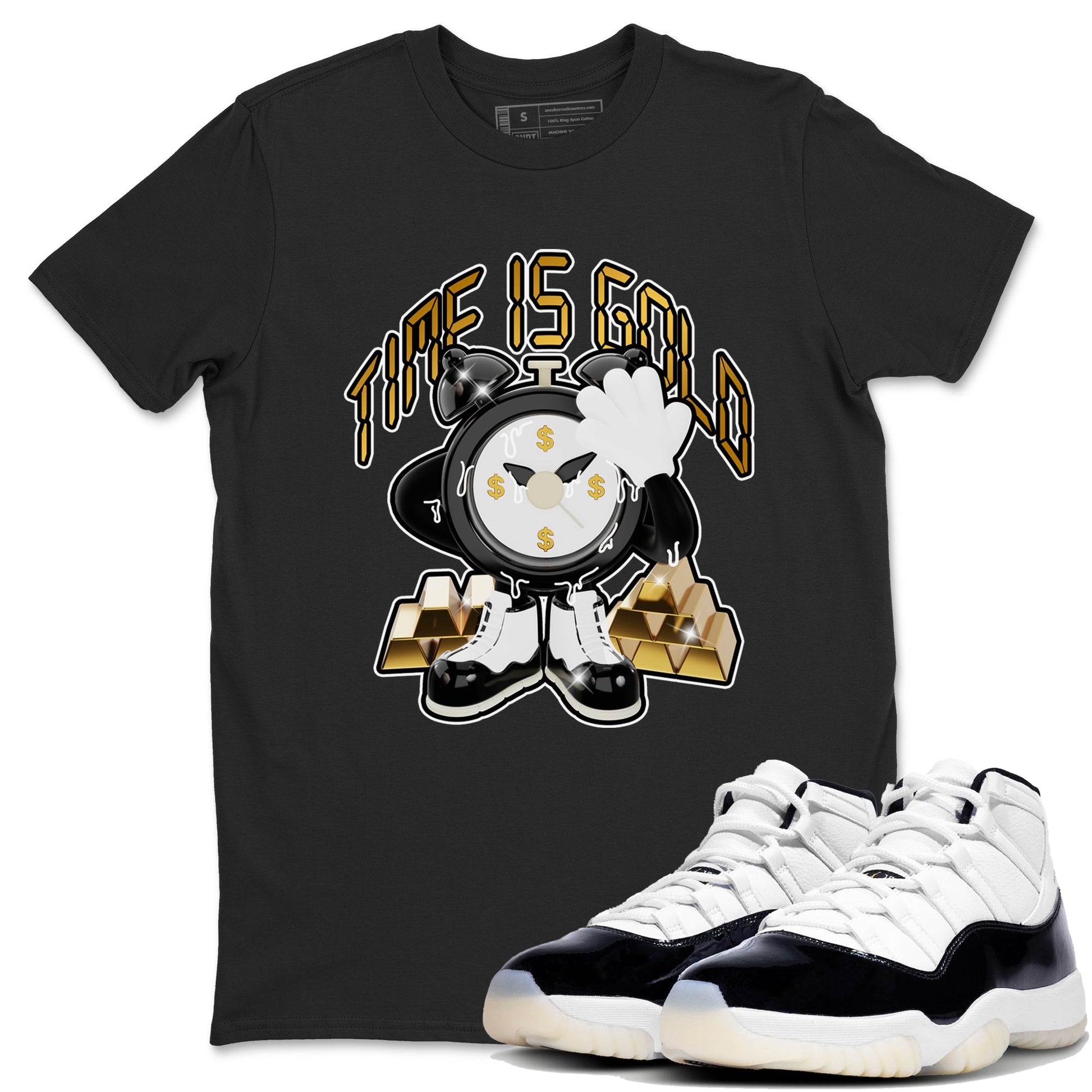 Air Jordan 11 Gratitude shirt to match jordans Time Is Gold sneaker tees AJ11 Gratitude SNRT Sneaker Release Tees Unisex Black 1 T-Shirt