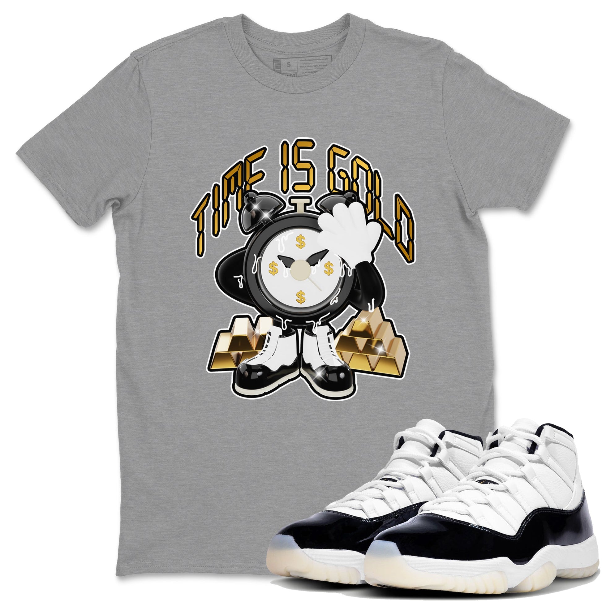 Air Jordan 11 Gratitude shirt to match jordans Time Is Gold sneaker tees AJ11 Gratitude SNRT Sneaker Release Tees Unisex Heather Grey 1 T-Shirt