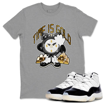 Air Jordan 11 Gratitude shirt to match jordans Time Is Gold sneaker tees AJ11 Gratitude SNRT Sneaker Release Tees Unisex Heather Grey 1 T-Shirt