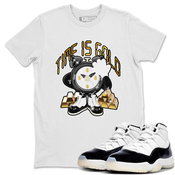 Air Jordan 11 Gratitude shirt to match jordans Time Is Gold sneaker tees AJ11 Gratitude SNRT Sneaker Release Tees Unisex White 1 T-Shirt