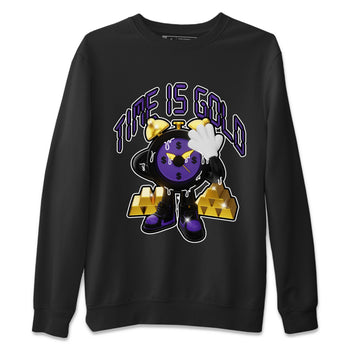 Air Jordan 12 Field Purple shirt to match jordans Time Is Gold sneaker tees AJ12 Field Purple SNRT Sneaker Release Tees Unisex Black 2 T-Shirt