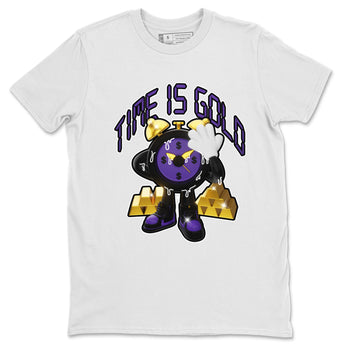 Air Jordan 12 Field Purple shirt to match jordans Time Is Gold sneaker tees AJ12 Field Purple SNRT Sneaker Release Tees Unisex White 2 T-Shirt