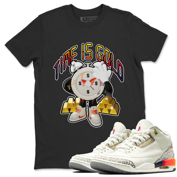 Air Jordan 3 J Balvin shirt to match jordans Time Is Gold sneaker tees AJ3 Balvin  SNRT Sneaker Release Tees LGBTQ Gay Pride T-Shirt Unisex Black 1 T-Shirt