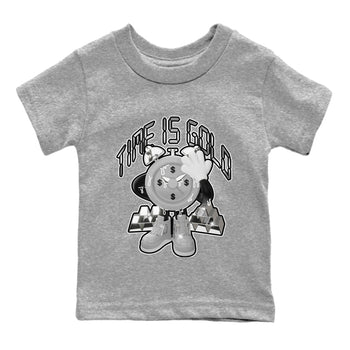 Air Jordan 4 Light Iron Ore shirt to match jordans Time Is Gold sneaker tees AJ4 Frozen Moments SNRT Sneaker Release Tees Baby Toddler Heather Grey 2 T-Shirt