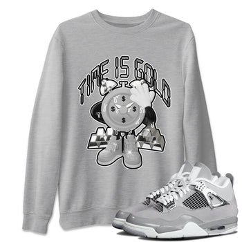 Air Jordan 4 Light Iron Ore shirt to match jordans Time Is Gold sneaker tees AJ4 Frozen Moments SNRT Sneaker Release Tees Unisex Heather Grey 1 T-Shirt