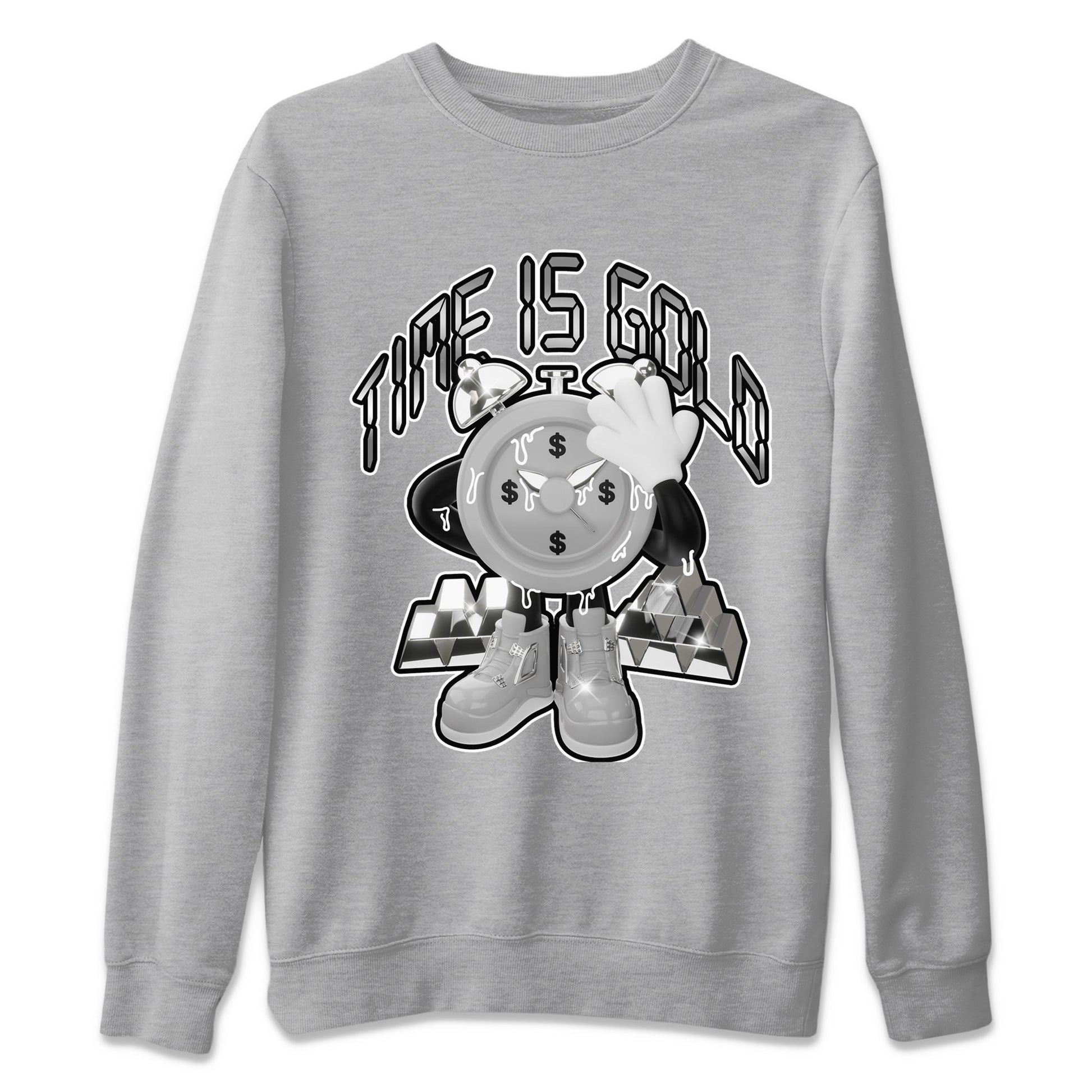 Air Jordan 4 Light Iron Ore shirt to match jordans Time Is Gold sneaker tees AJ4 Frozen Moments SNRT Sneaker Release Tees Unisex Heather Grey 2 T-Shirt