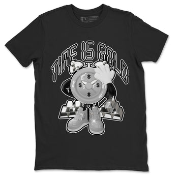 Air Jordan 4 Light Iron Ore shirt to match jordans Time Is Gold sneaker tees AJ4 Frozen Moments SNRT Sneaker Release Tees Unisex Black 2 T-Shirt