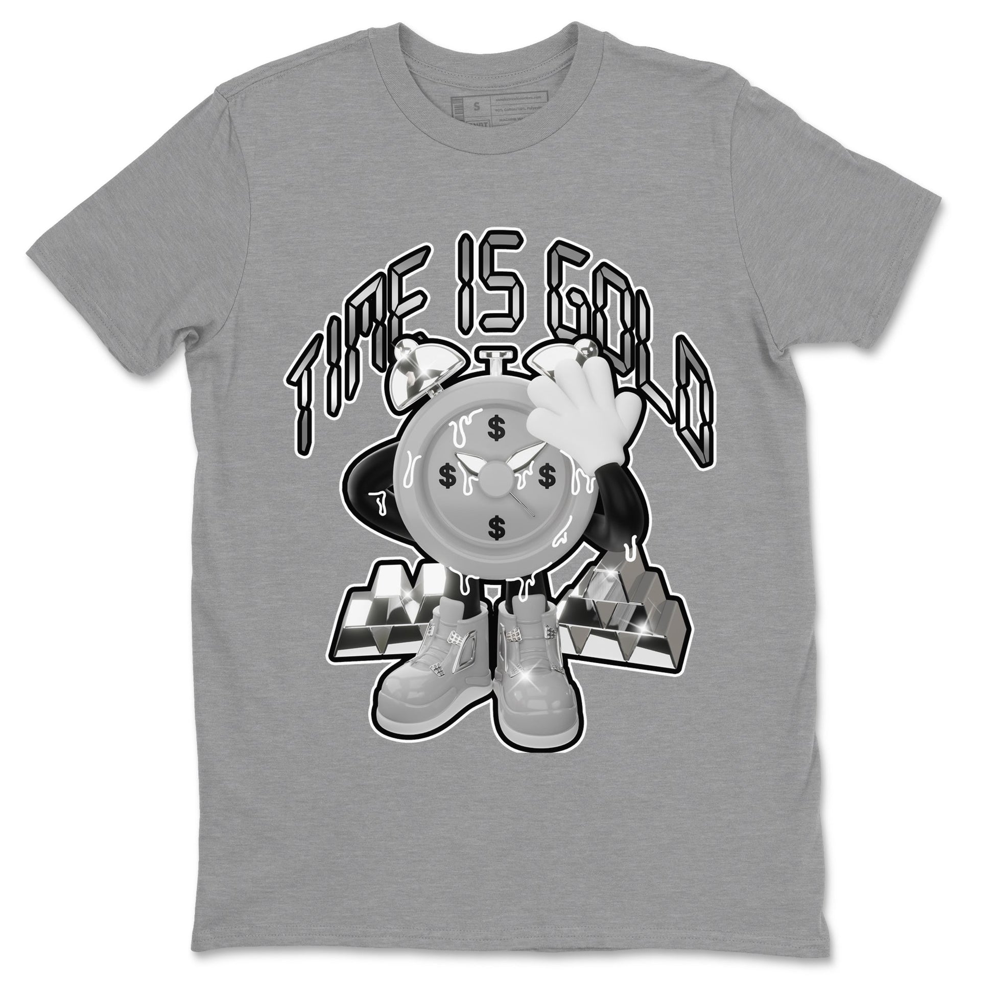 Air Jordan 4 Light Iron Ore shirt to match jordans Time Is Gold sneaker tees AJ4 Frozen Moments SNRT Sneaker Release Tees Unisex Heather Grey 2 T-Shirt