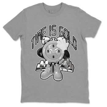 Air Jordan 4 Light Iron Ore shirt to match jordans Time Is Gold sneaker tees AJ4 Frozen Moments SNRT Sneaker Release Tees Unisex Heather Grey 2 T-Shirt