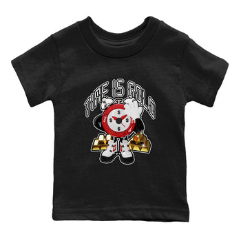 Air Jordan 4 Red Cement shirt to match jordans Time Is Gold sneaker tees AJ4 Red Cement SNRT Sneaker Release Tees Baby Toddler Black 2 T-Shirt