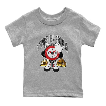 Air Jordan 4 Red Cement shirt to match jordans Time Is Gold sneaker tees AJ4 Red Cement SNRT Sneaker Release Tees Baby Toddler Heather Grey 2 T-Shirt