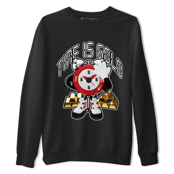 Air Jordan 4 Red Cement shirt to match jordans Time Is Gold sneaker tees AJ4 Red Cement SNRT Sneaker Release Tees Unisex Black 2 T-Shirt