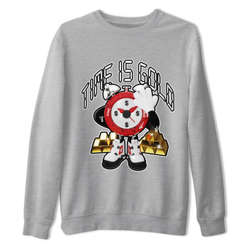 Air Jordan 4 Red Cement shirt to match jordans Time Is Gold sneaker tees AJ4 Red Cement SNRT Sneaker Release Tees Unisex Heather Grey 2 T-Shirt