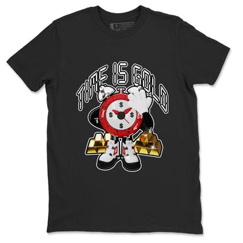 Air Jordan 4 Red Cement shirt to match jordans Time Is Gold sneaker tees AJ4 Red Cement SNRT Sneaker Release Tees Unisex Black 2 T-Shirt