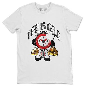 Air Jordan 4 Red Cement shirt to match jordans Time Is Gold sneaker tees AJ4 Red Cement SNRT Sneaker Release Tees Unisex White 2 T-Shirt