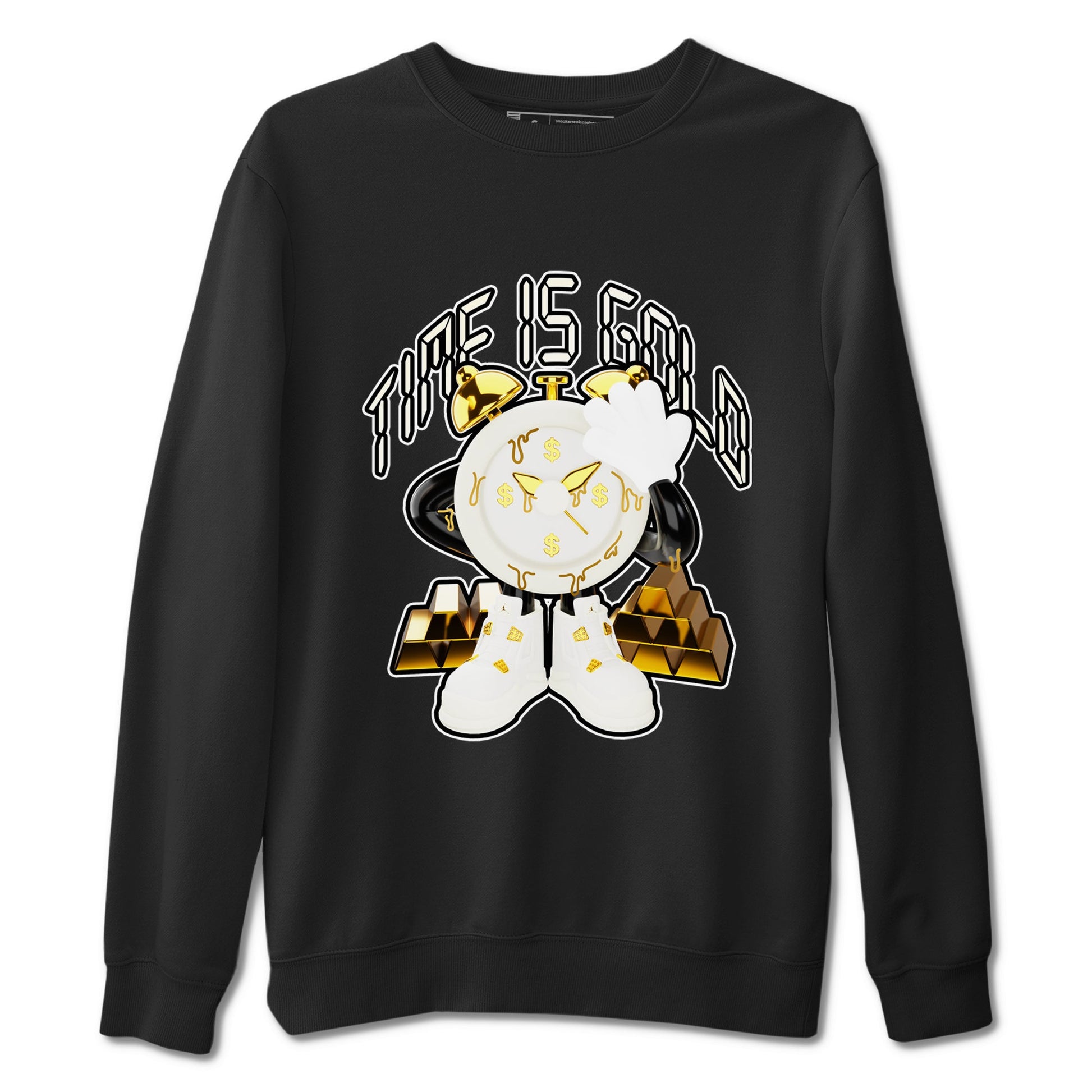 4s Sail shirt to match jordans Time Is Gold sneaker tees Air Jordan 4 Sail SNRT Sneaker Release Tees unisex cotton Black 2 crew neck shirt