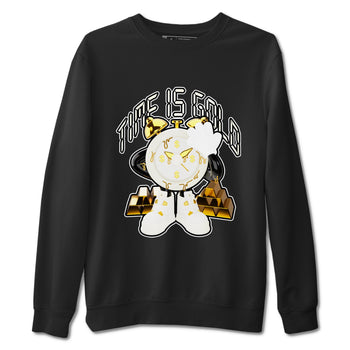 4s Sail shirt to match jordans Time Is Gold sneaker tees Air Jordan 4 Sail SNRT Sneaker Release Tees unisex cotton Black 2 crew neck shirt