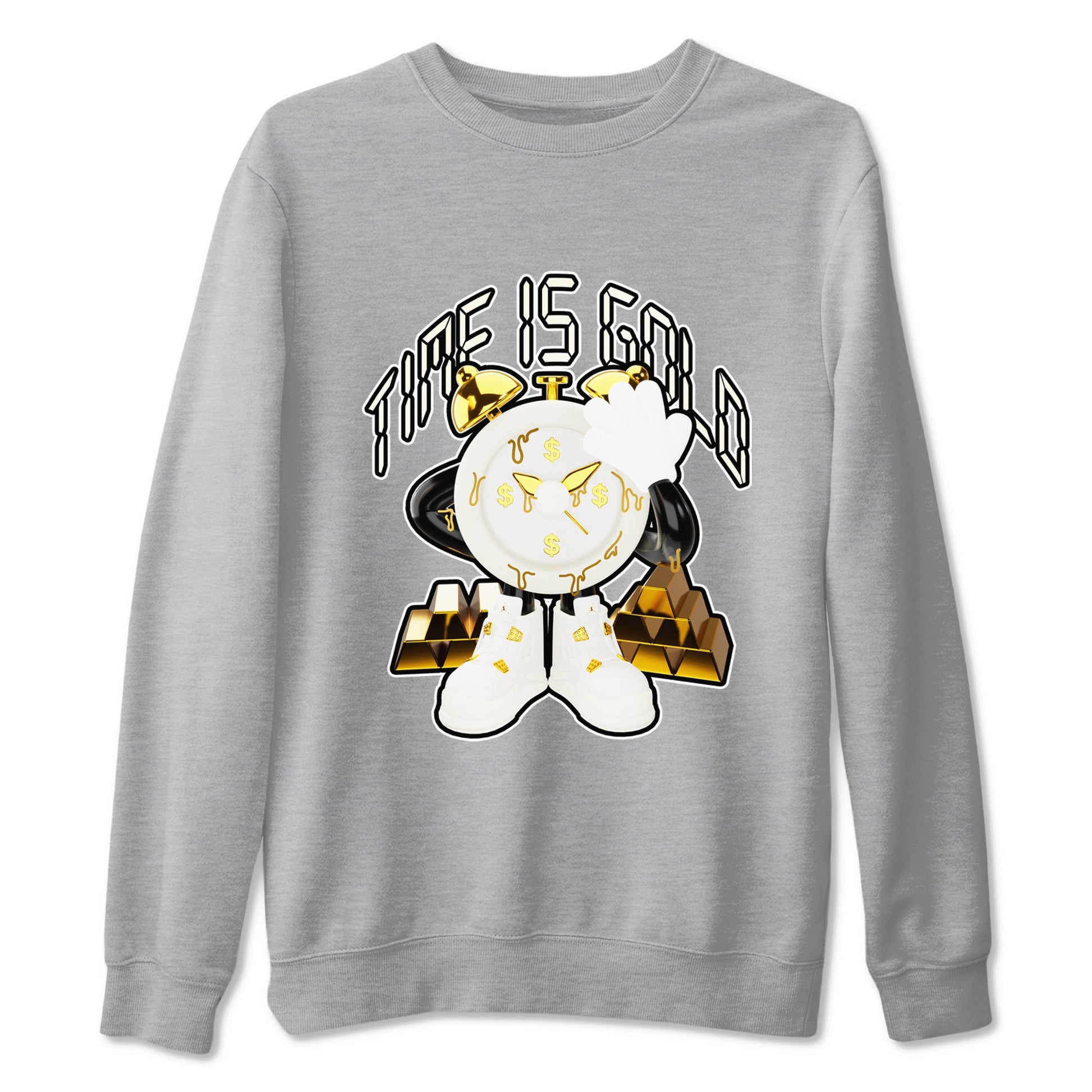 4s Sail shirt to match jordans Time Is Gold sneaker tees Air Jordan 4 Sail SNRT Sneaker Release Tees unisex cotton Heather Grey 2 crew neck shirt