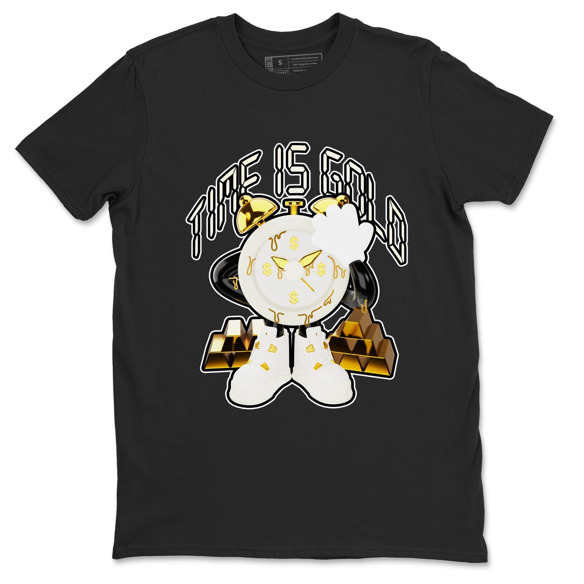 4s Sail shirt to match jordans Time Is Gold sneaker tees Air Jordan 4 Sail SNRT Sneaker Release Tees unisex cotton Black 2 crew neck shirt