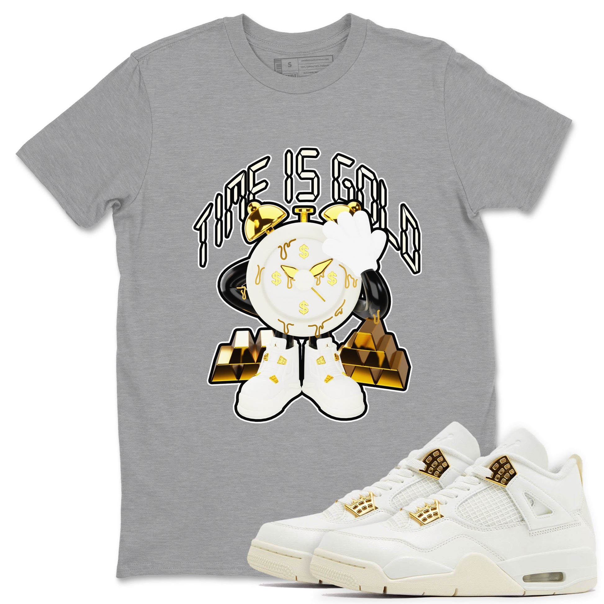 4s Sail shirt to match jordans Time Is Gold sneaker tees Air Jordan 4 Sail SNRT Sneaker Release Tees unisex cotton Heather Grey 1 crew neck shirt