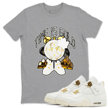 4s Sail shirt to match jordans Time Is Gold sneaker tees Air Jordan 4 Sail SNRT Sneaker Release Tees unisex cotton Heather Grey 1 crew neck shirt